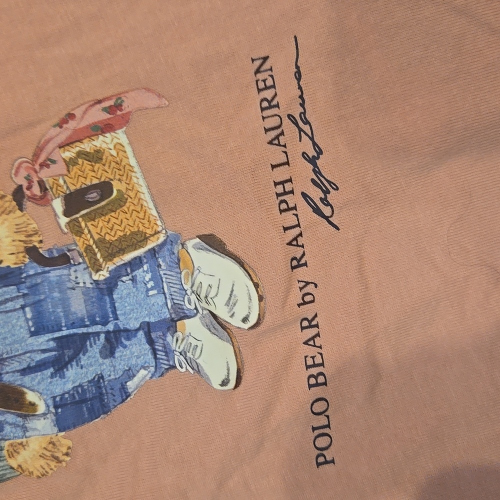 "Polo Bear" by Ralph Lauren Salmon Pink Tee - Picture 4 of 7